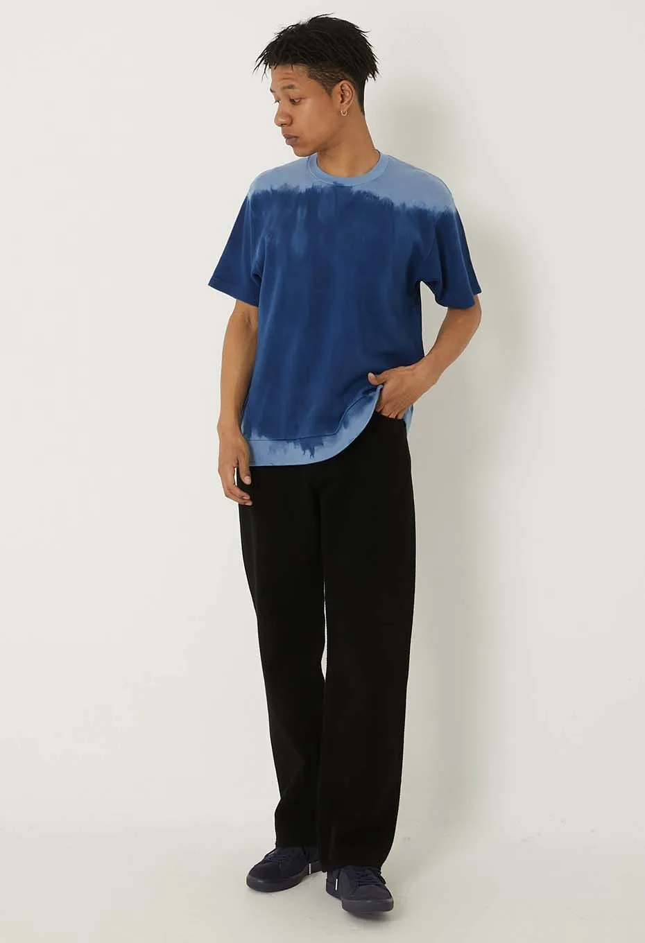 Fashionable Piece NonIrritatingTags BLUE BLUE JAPAN EIGHTLOCK SMOOTH INDIGO HAND SPECKLED DYED SS TEE