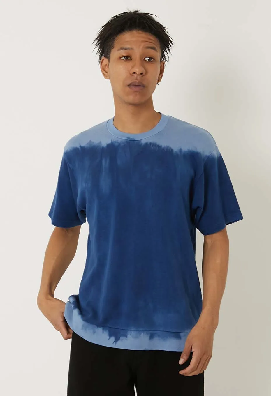 Durable Wear BLUE BLUE JAPAN EIGHTLOCK SMOOTH INDIGO HAND SPECKLED DYED SS TEE