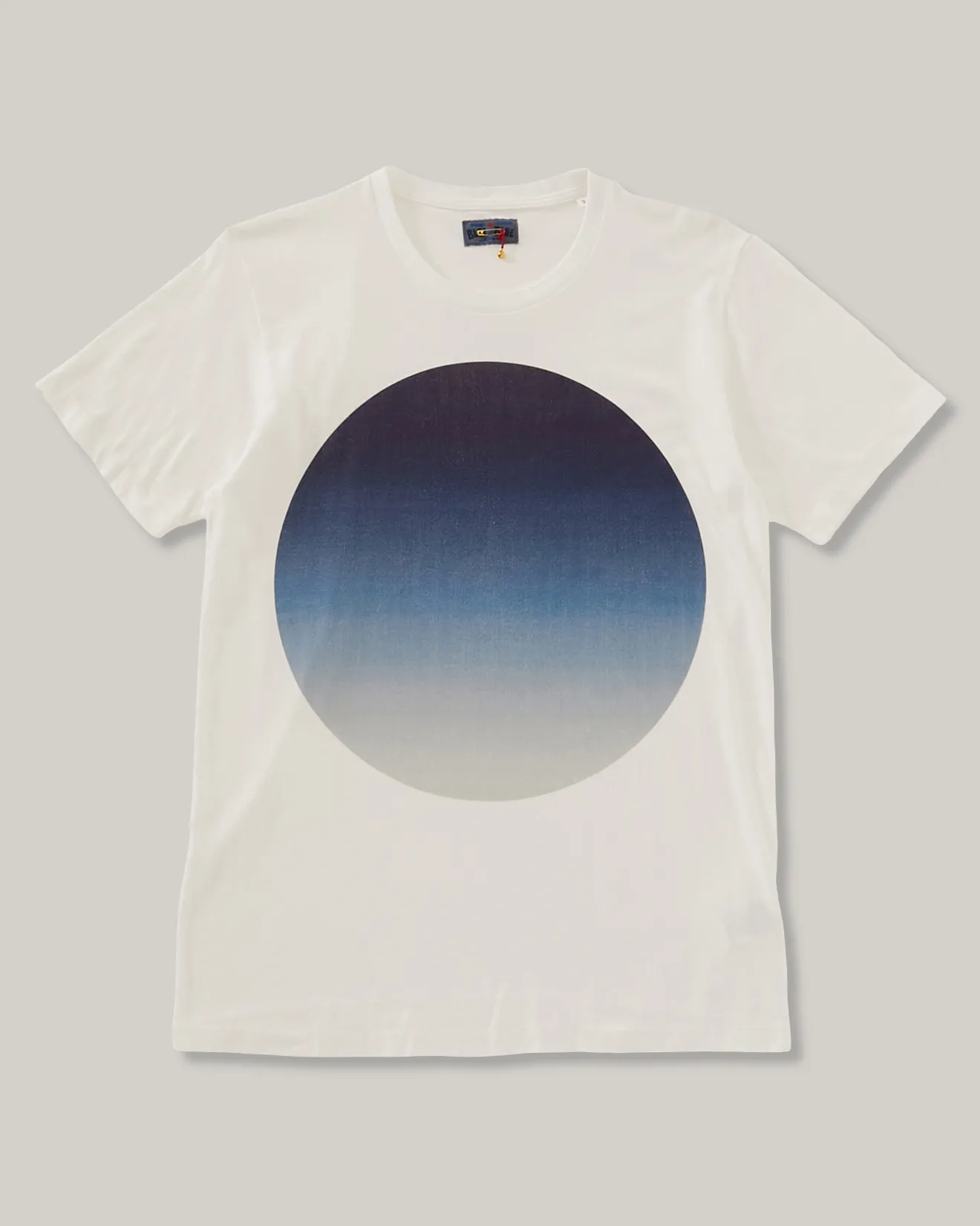WrinkleFreeFabric BLUE BLUE JAPAN GRADATION BIG CIRCLE PRINT SS TEE - BLUE