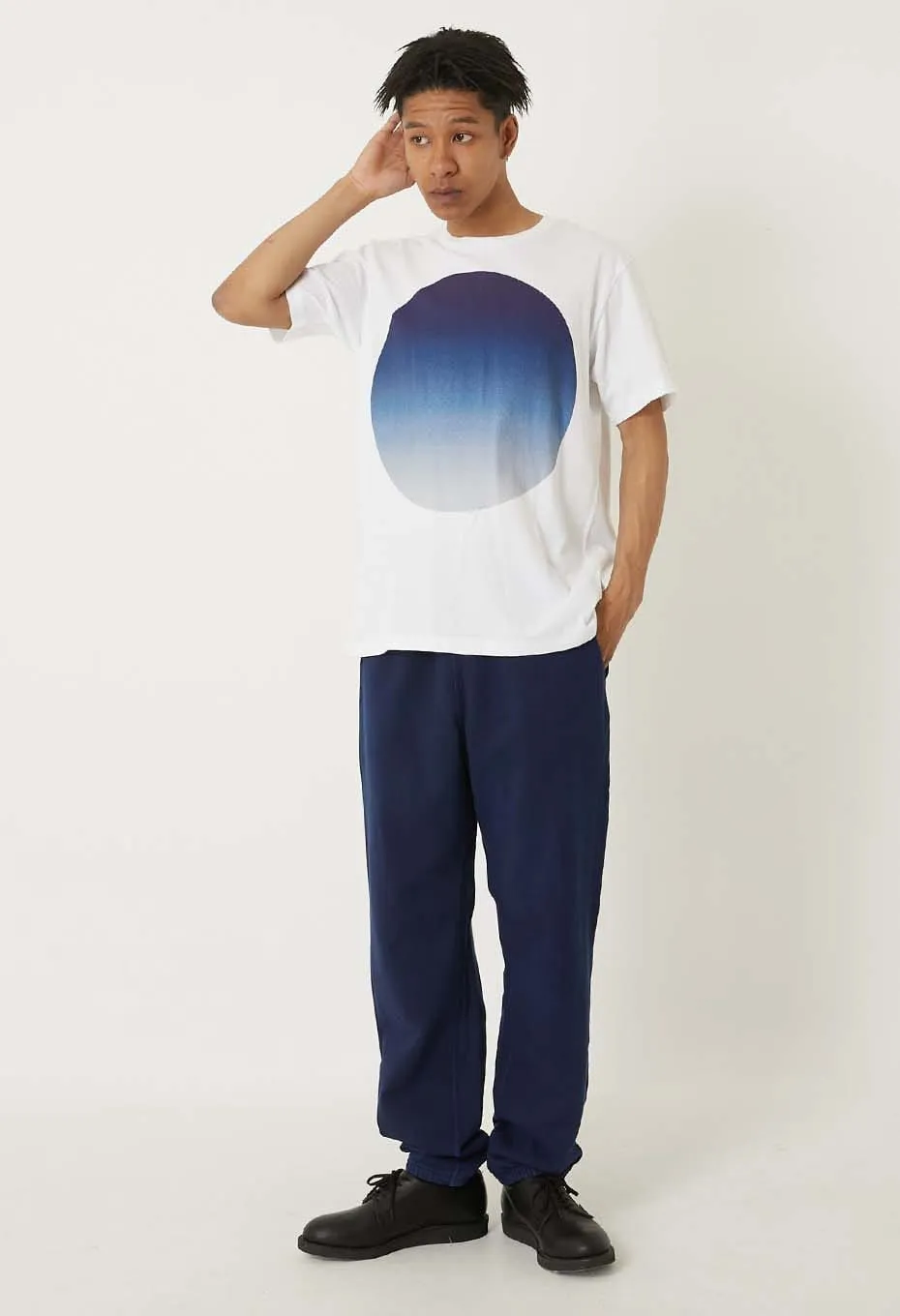 Bold Statement Temperature Regulating Fabric BLUE BLUE JAPAN GRADATION BIG CIRCLE PRINT SS TEE - BLUE