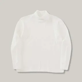 BLUE BLUE JAPAN KNITTED SLUB COTTON RIB TURTLE NECK TEE - NATURAL Quality Layer