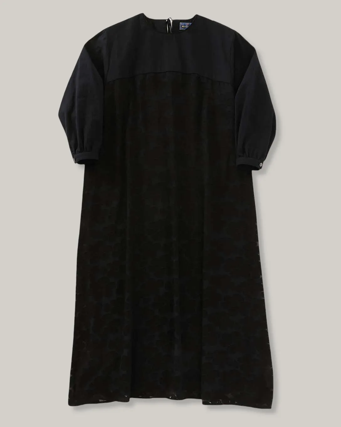 BLUE BLUE JAPAN OPENWORK PATTERN PULLOVER DRESS - BLACK Night Party