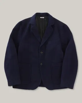 Double Breasted Wrinkle Free Exterior BLUE BLUE JAPAN PURE INDIGO DOUBLE CLOTH SASHIKO TAILORED JACKET