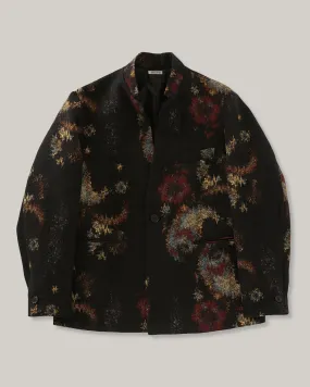 Stretch Paneling Multi Use Piece BLUE BLUE JAPAN TSUJIGAHANA GOBELIN STAND UP COLLAR JACKET - BLACK