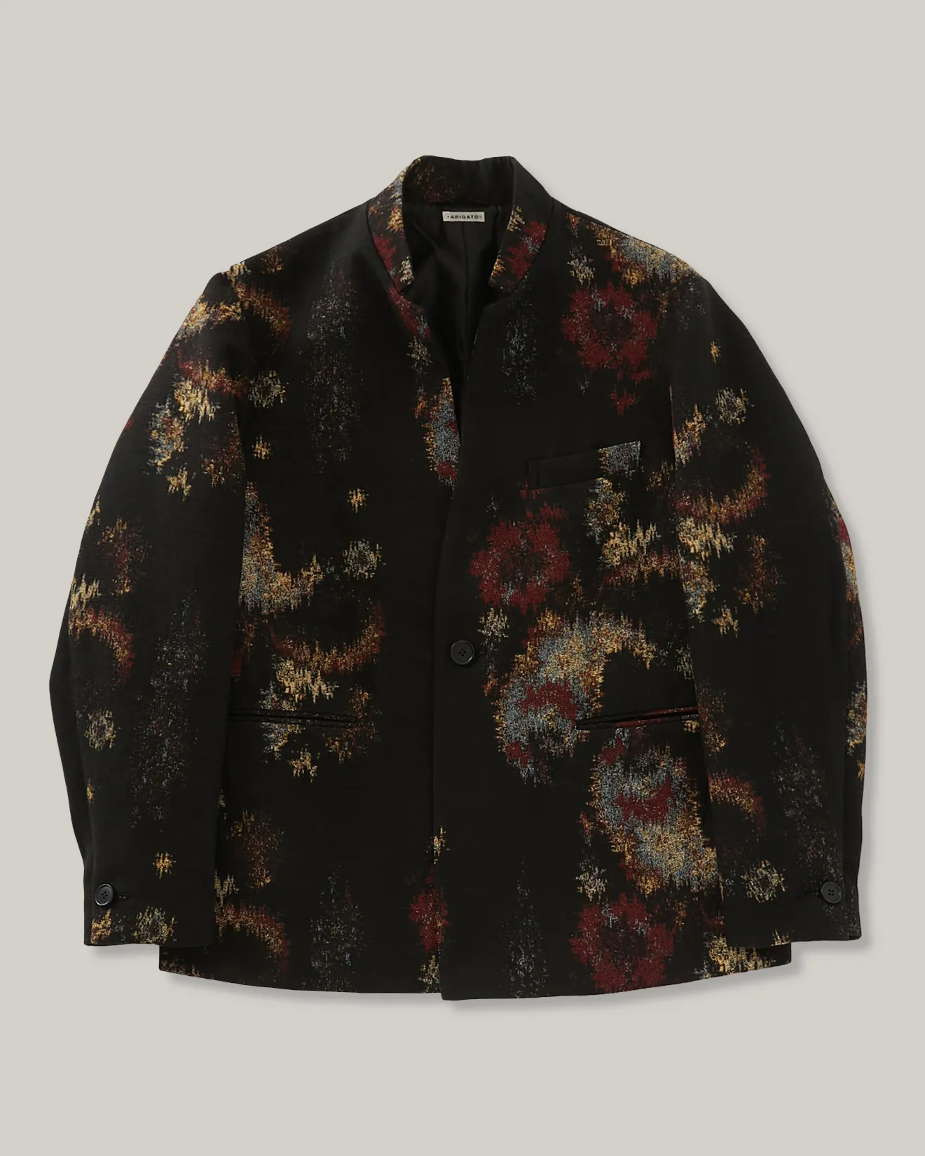 Stretch Paneling Multi Use Piece BLUE BLUE JAPAN TSUJIGAHANA GOBELIN STAND UP COLLAR JACKET - BLACK