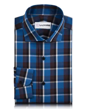 Non Static Finish Blue Brown Checks Shirt