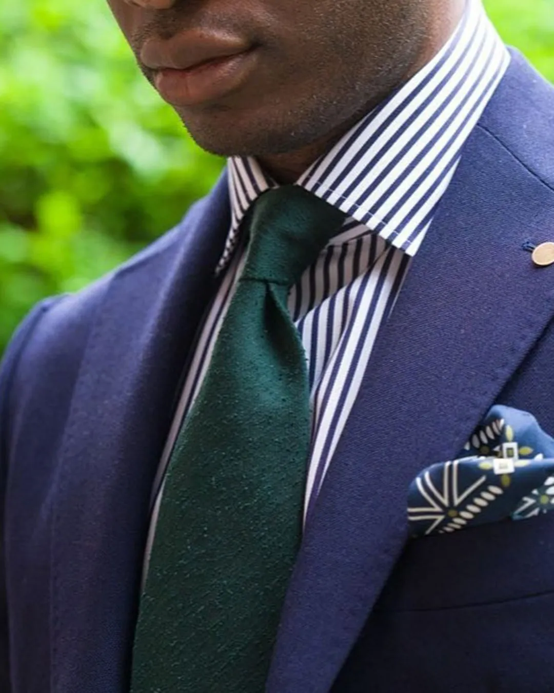 Blue Dress Stripes Shirt Minimalist Aesthetic