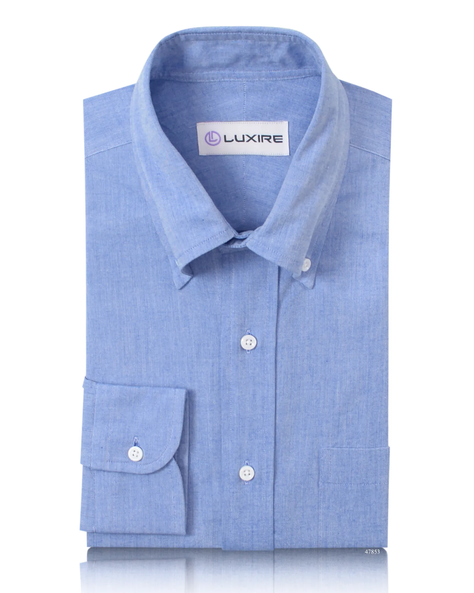 Eco Friendly Dye Blue Slub Pinpoint Oxford Shirt