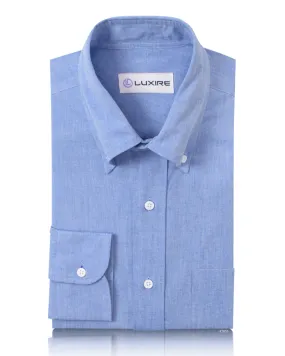 Eco Friendly Dye Blue Slub Pinpoint Oxford Shirt