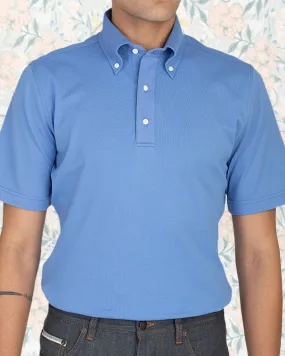 Blue Soft Polo T-Shirt Sleeveless Cut