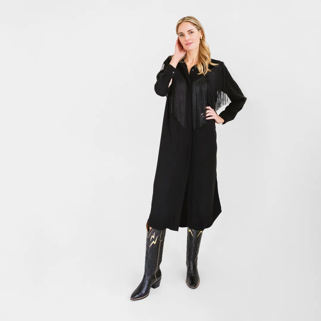 velvet feel MASON by MASON'S DAUGHTER Western Fringe Midi Dress