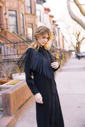 MASON by MASON'S DAUGHTER Western Fringe Midi Dress DurableStitching Breezy Comfort