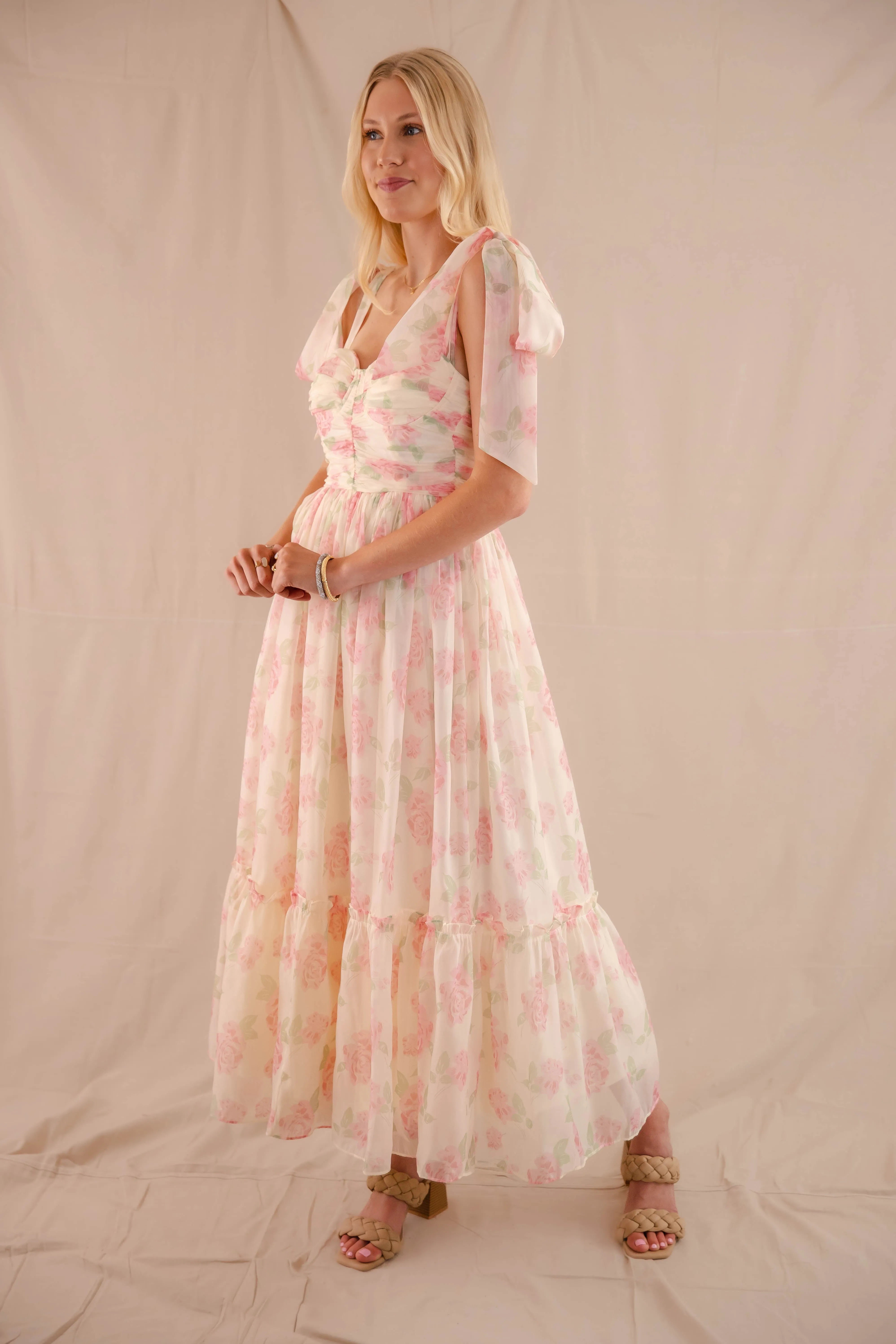 flowy style Waiting For My Chance Maxi Dress-Blush