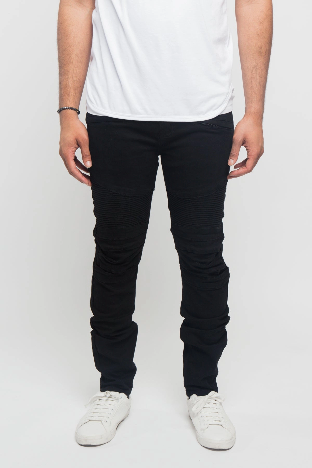 Scrunched Fold Illusion Jeans Sleek Comfort