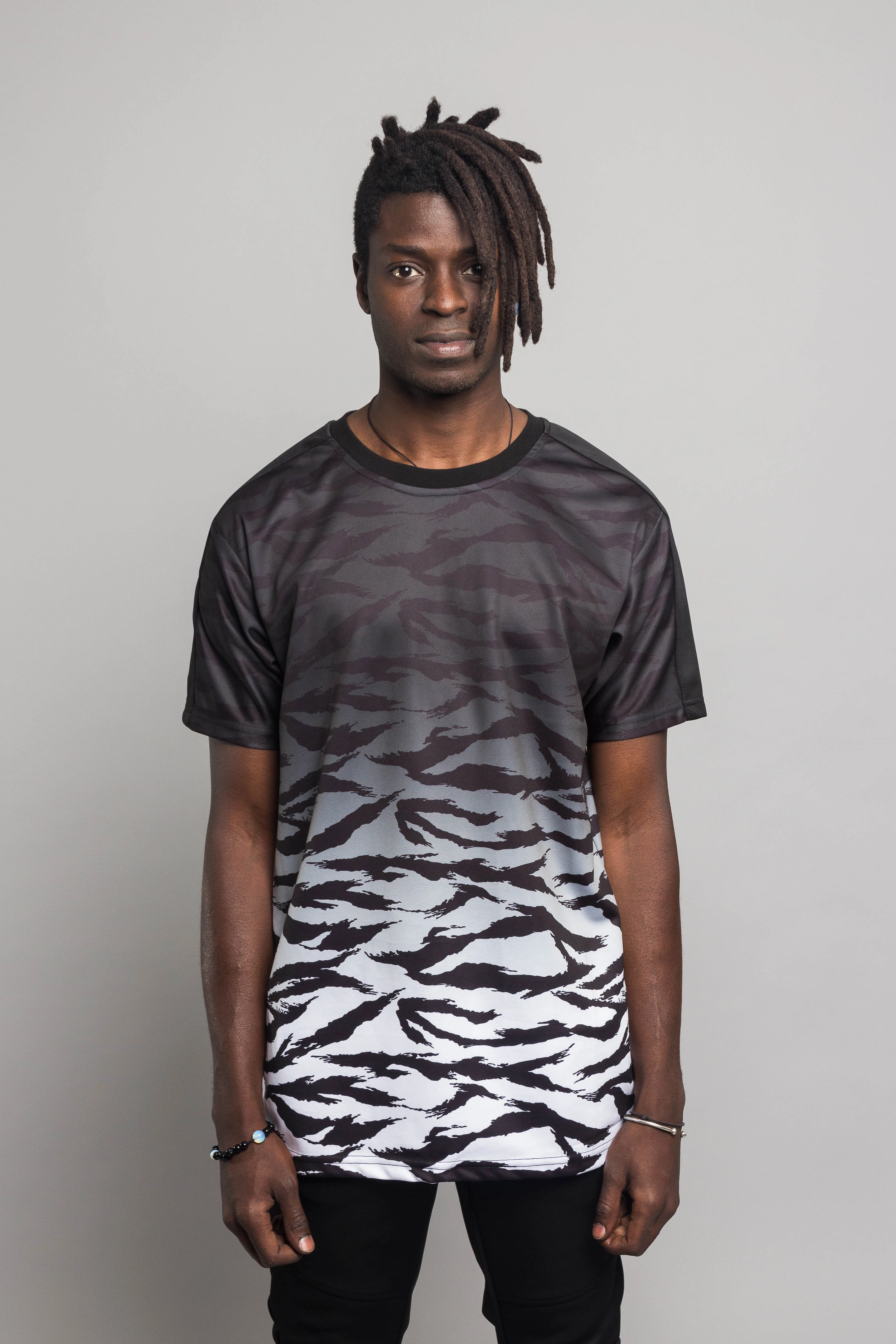 BreathableMoistureBarrier casual top Dip Dye Gradient Tiger T-Shirt