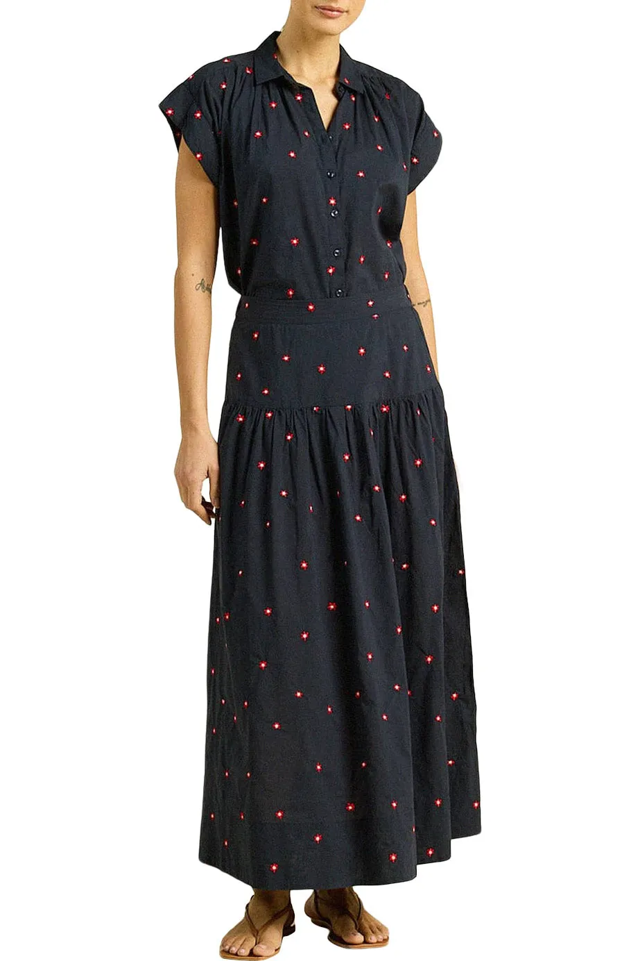 Street Comfort Trovata Birds of Paradis Lydia Skirt in Daisy Dot