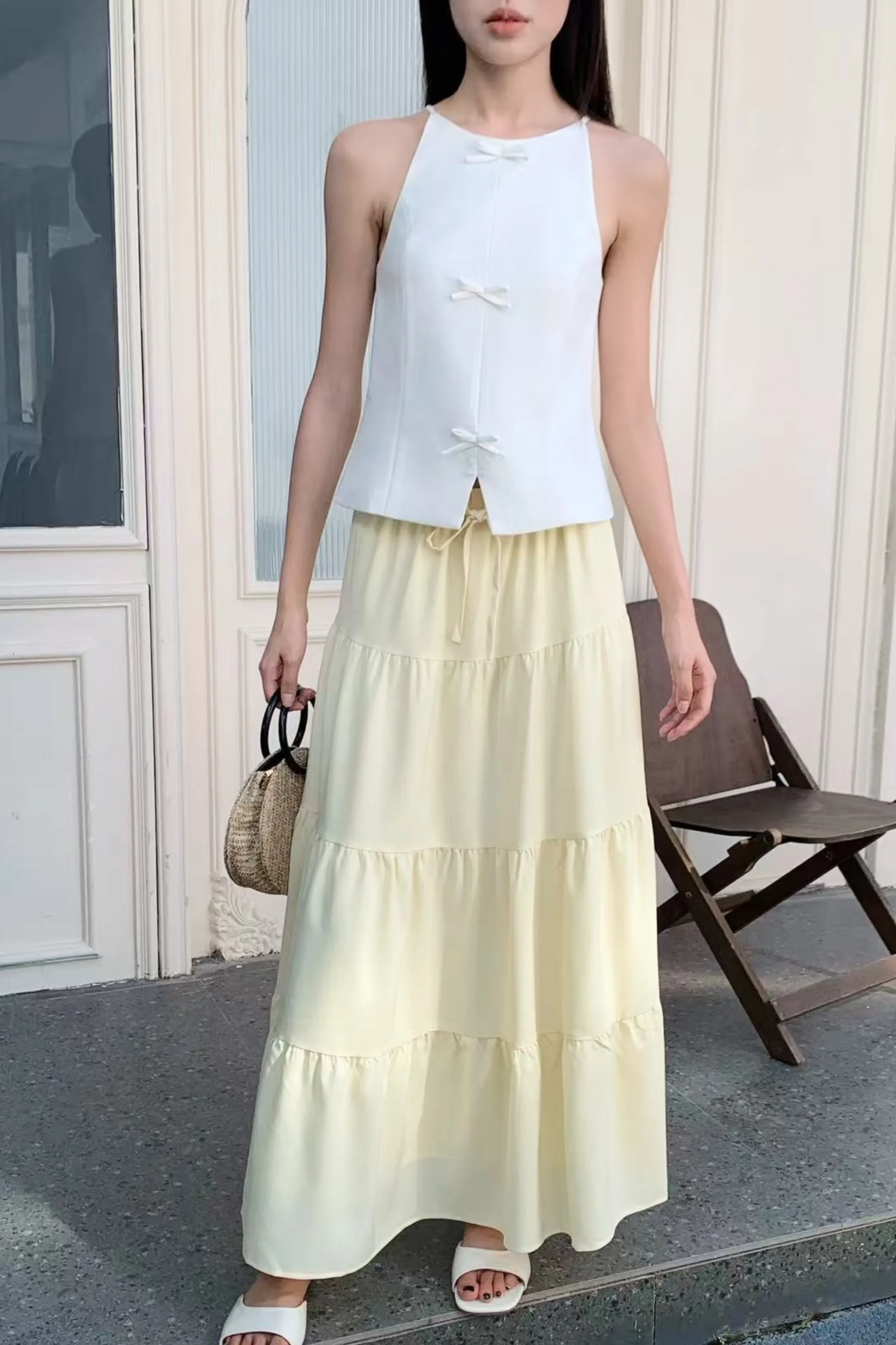 Odor Resistant Technology Bow Alert Strappy Top White