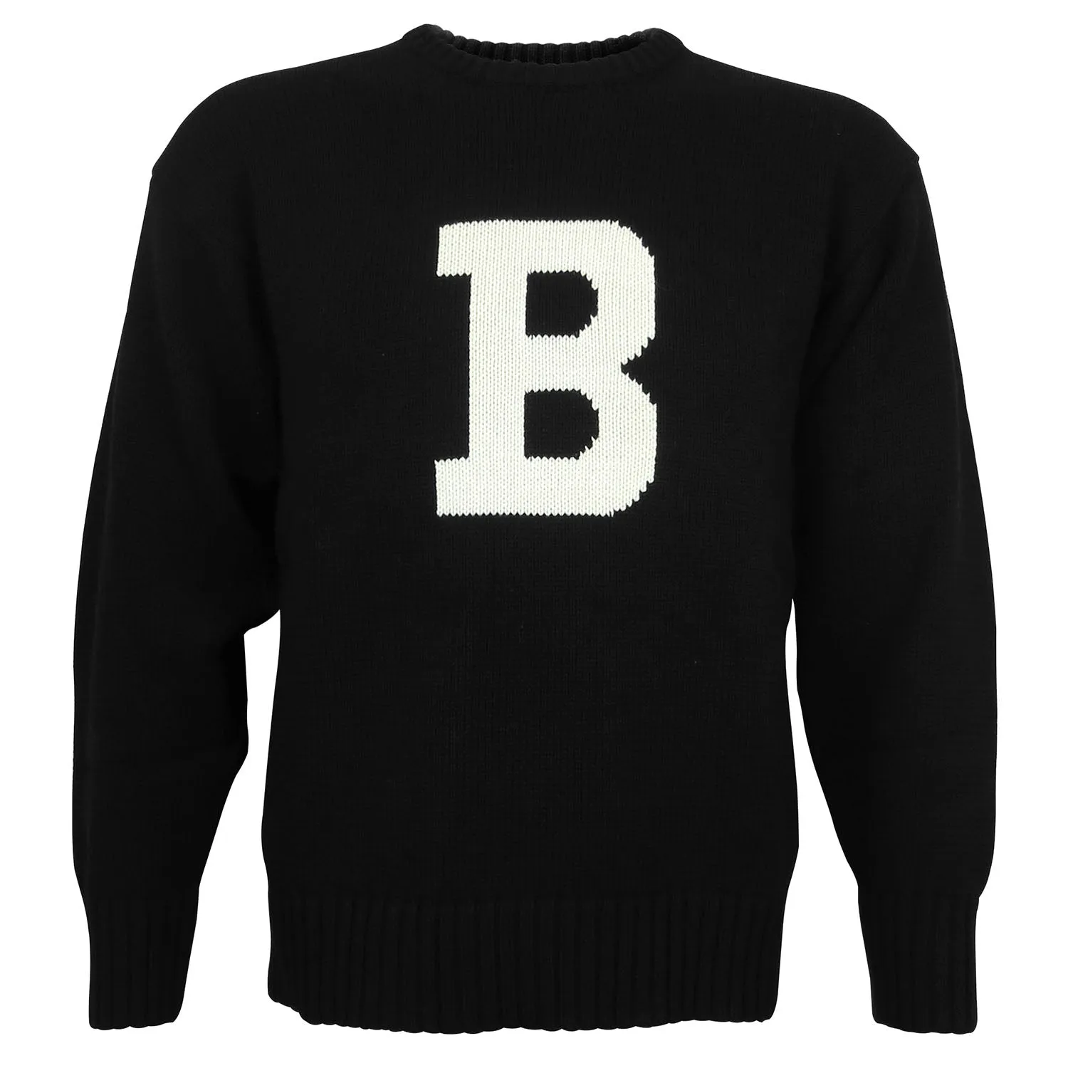Snuggle Style Layered Thermal Core Bowdoin B Knit Sweater from Varsity Athletic