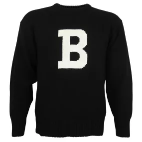 Snuggle Style Layered Thermal Core Bowdoin B Knit Sweater from Varsity Athletic