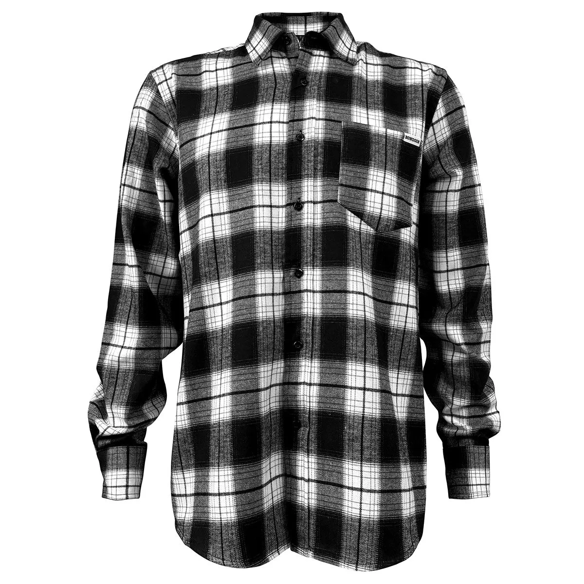 vintage Bowdoin Black & White Plaid Flannel Shirt
