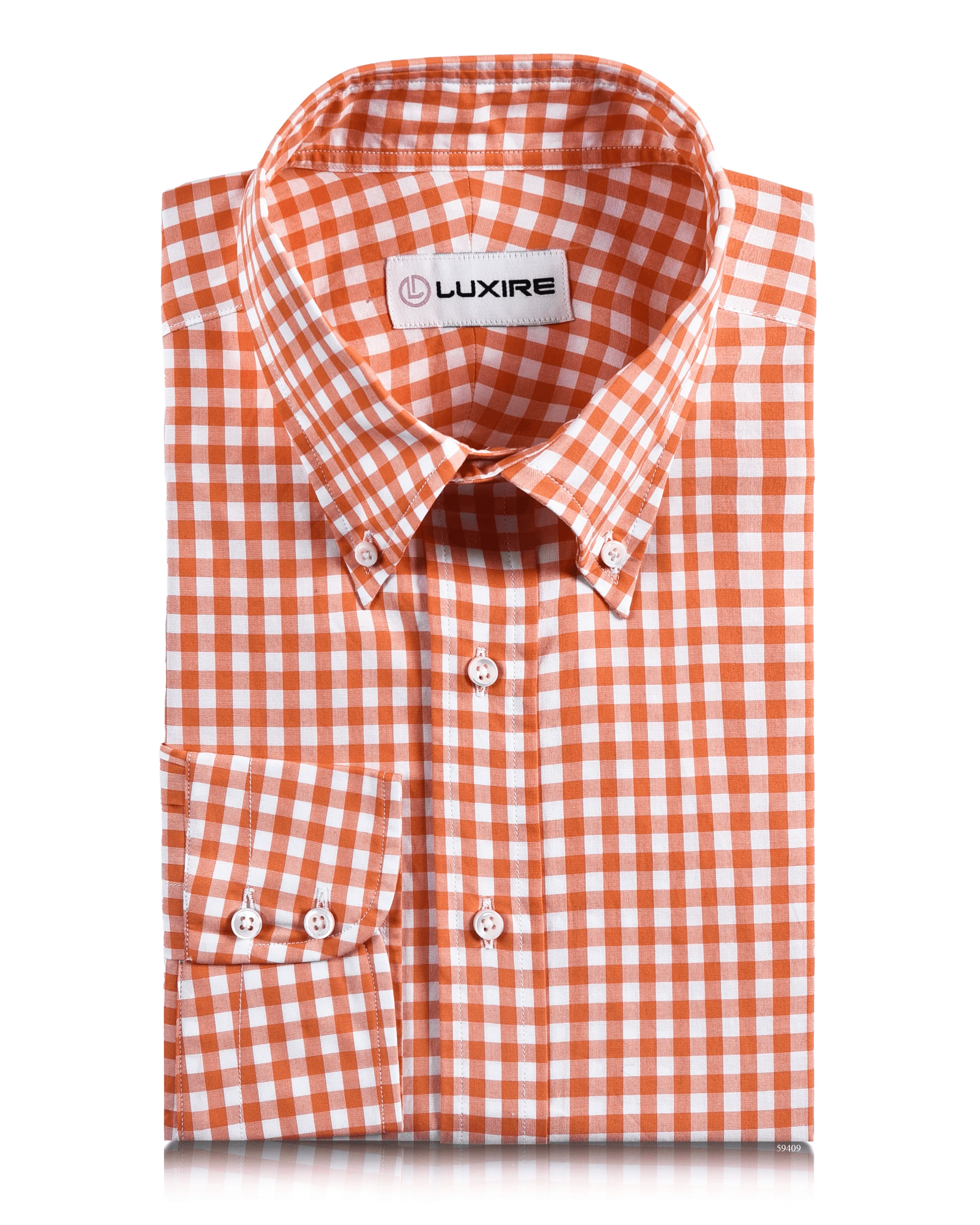 Matte Look Cotton Orange Gingham