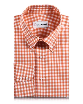 Matte Look Cotton Orange Gingham
