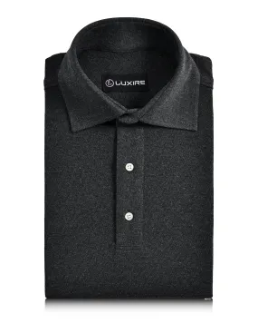 Heather Charcoal Grey Polo T-Shirt Soft touch finish birthday party