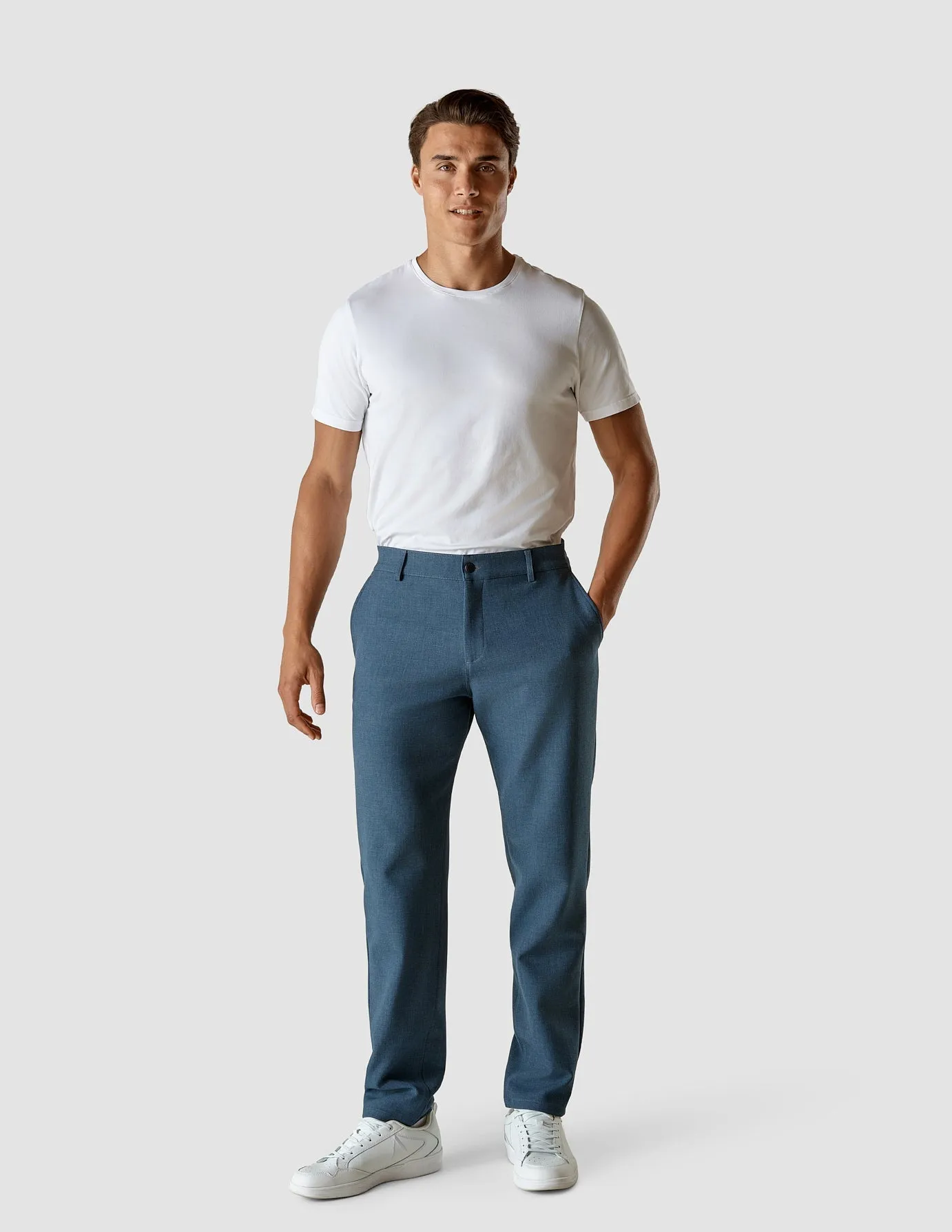 Heavy Edition Pants Regular Deep Blue Melange 2.0 Versatile Wearable Slim Fit Wear