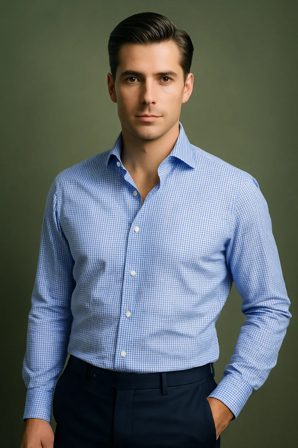 Sky Blue Gingham Hiking Gear Versatile Design