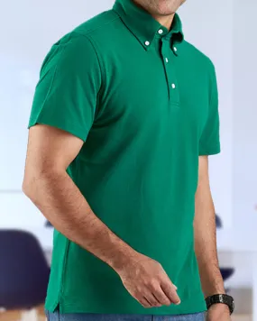 EZS Racing Green Polo T-Shirt Timeless Fit Work From Home