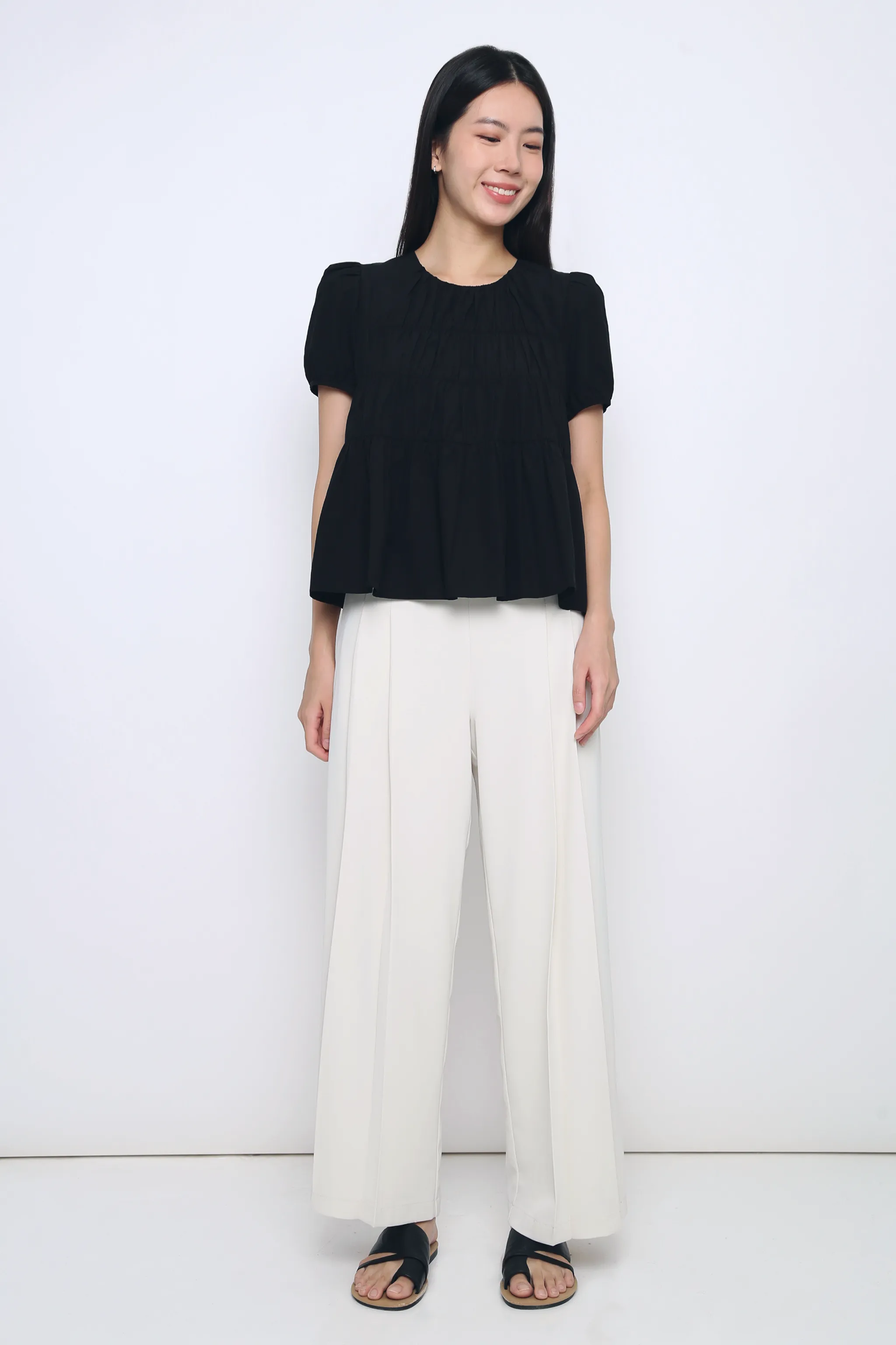 MoistureManagementSystem Halo Ruche Blouse Black