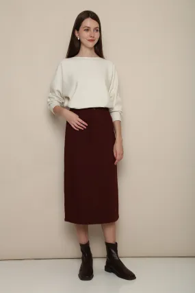All Season Mirae Column Skirt Burgundy