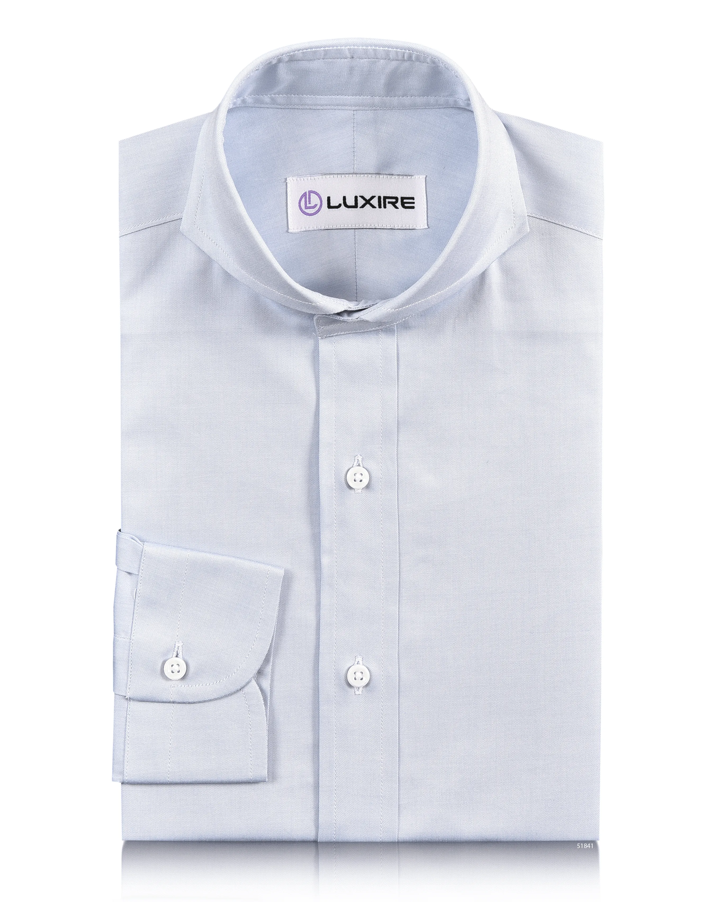 Brembana Pinpoint Oxford Sky Blue Shirt Military Inspired Structured Collar