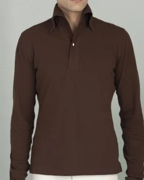 Edgy Fashion Eco friendly materials Brown Pique Polo T-Shirt