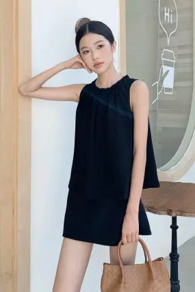 Thermal Regulation Fabric Graceous Ruffles Blouse Black