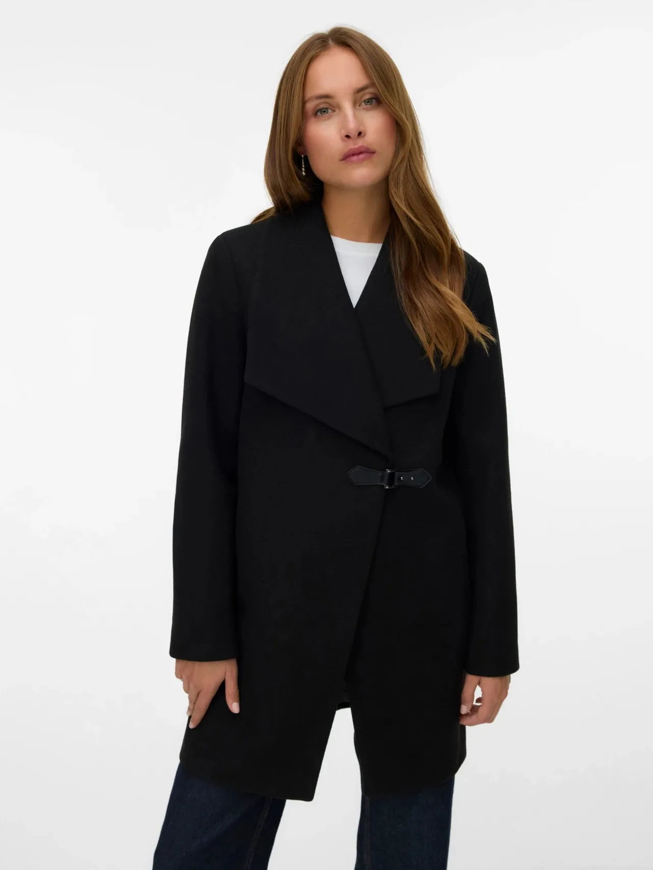 Smart Casual Non Irritating Edging Buckle Detail Coat