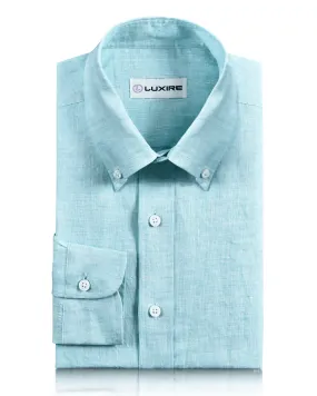 UV Protective Coating Practical Choice Sea Green Linen Shirt