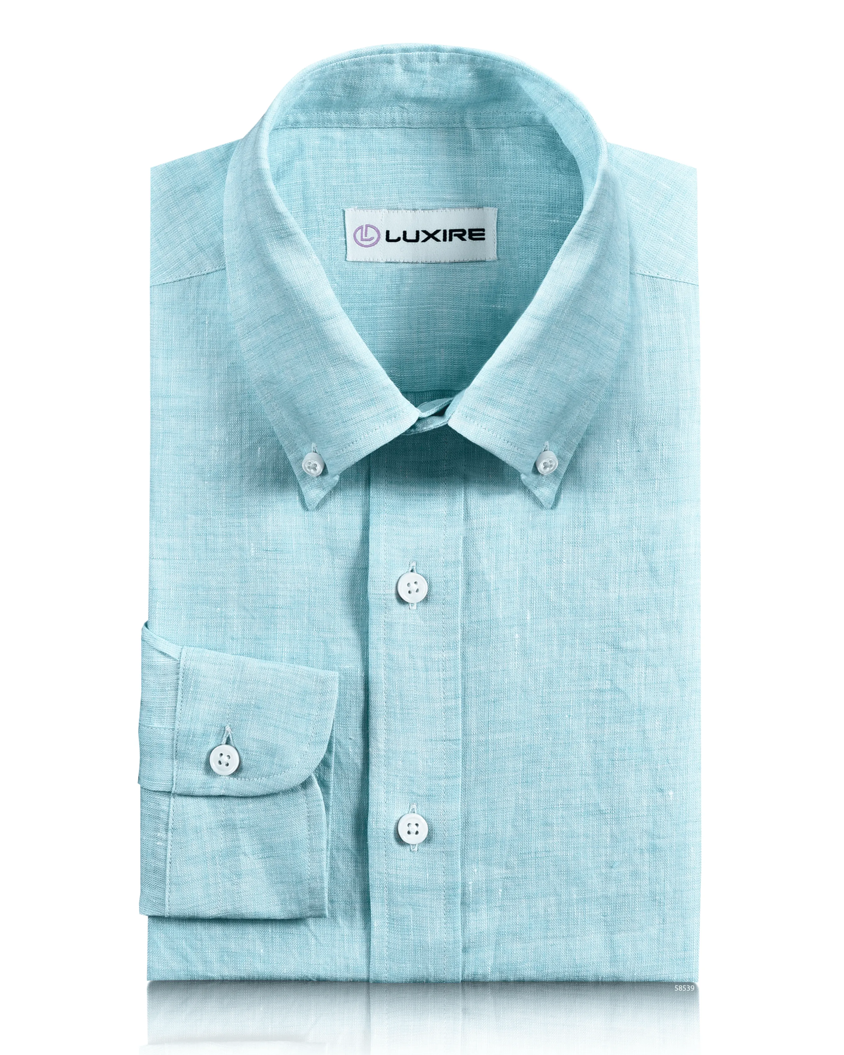 UV Protective Coating Practical Choice Sea Green Linen Shirt