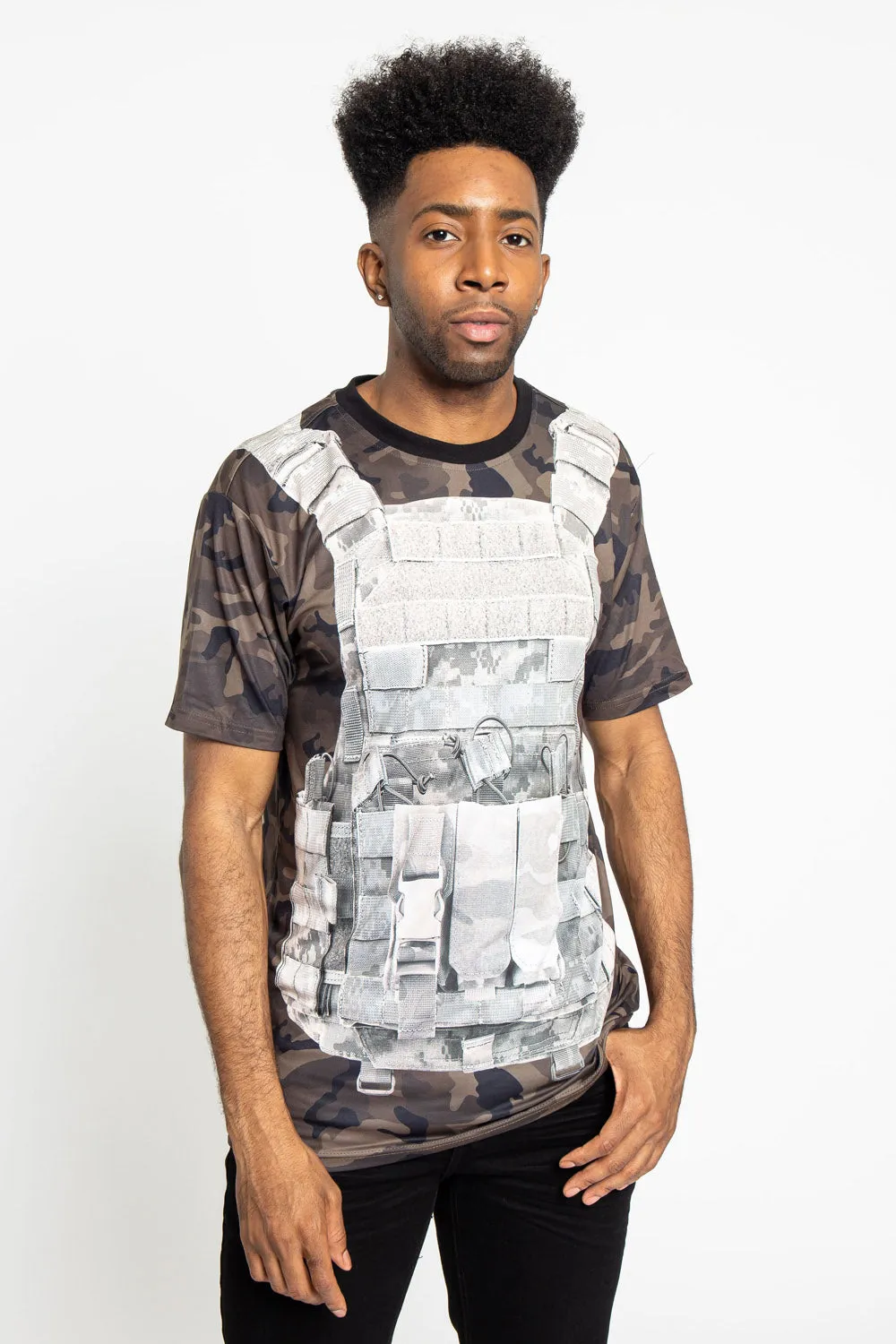 Adjustable Shoulder Straps RubberizedGrip Bullet Proof Vest T-Shirt