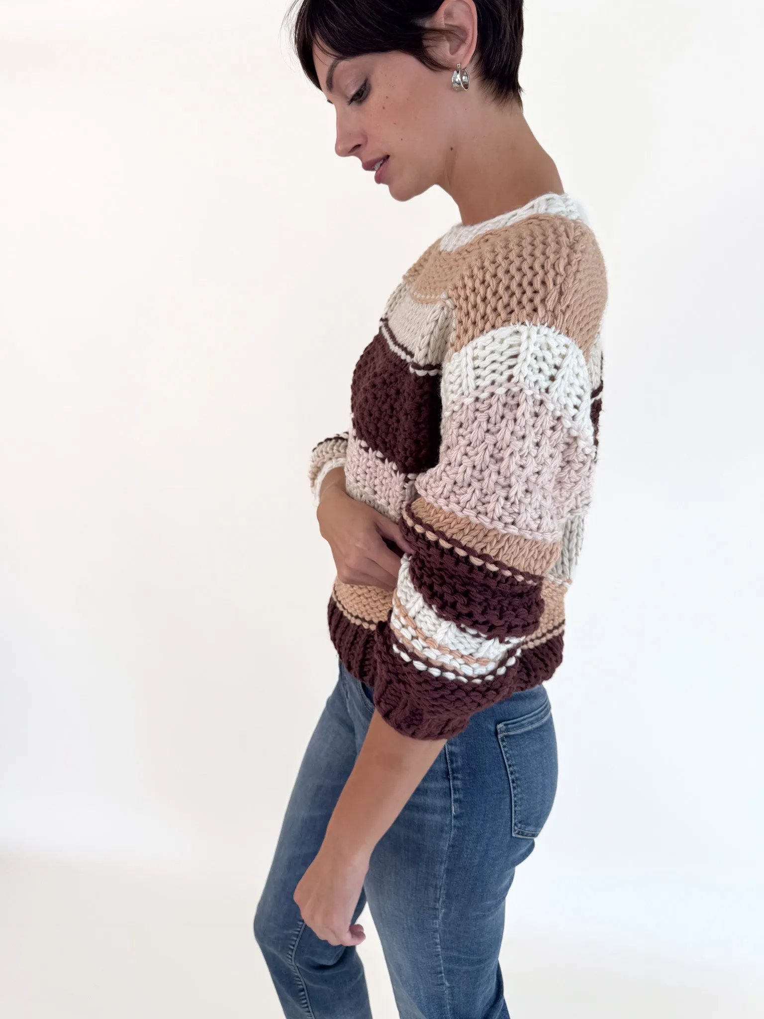 Cozy Knit Design Butter Pecan Chunky Sweater