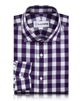 Button Down Design color block Monti Purple Mid Gingham Shirt