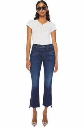 Mid Rise Structure Modern Attire MOTHER Denim The Insider Crop Step Fray in Off Limits