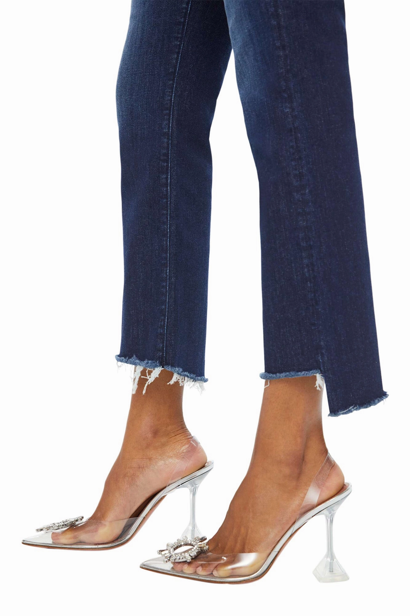 Shopping Day Vibrant MOTHER Denim The Insider Crop Step Fray in Off Limits