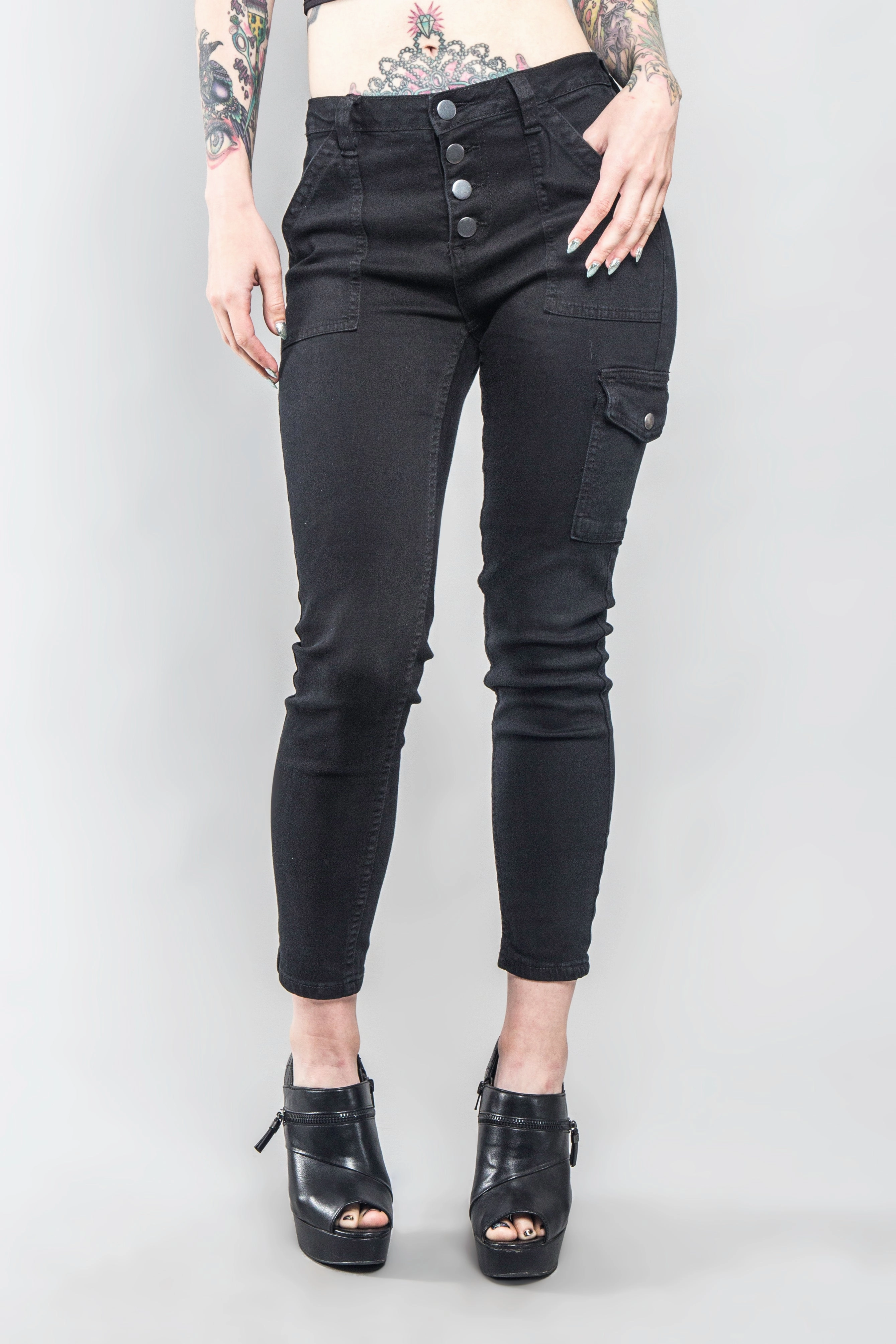Buttoned Skinny Cargo Pants Stay Comfortable Urban Edge