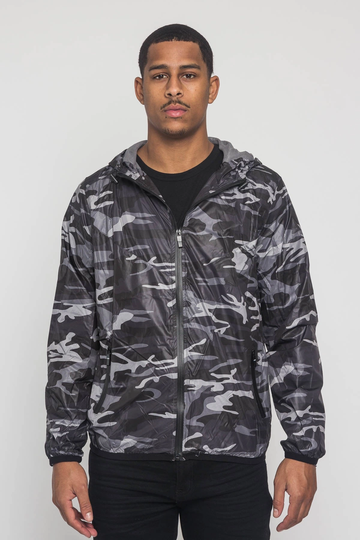 Warmth Retention Water Resistant Design Camo Windbreaker Jacket