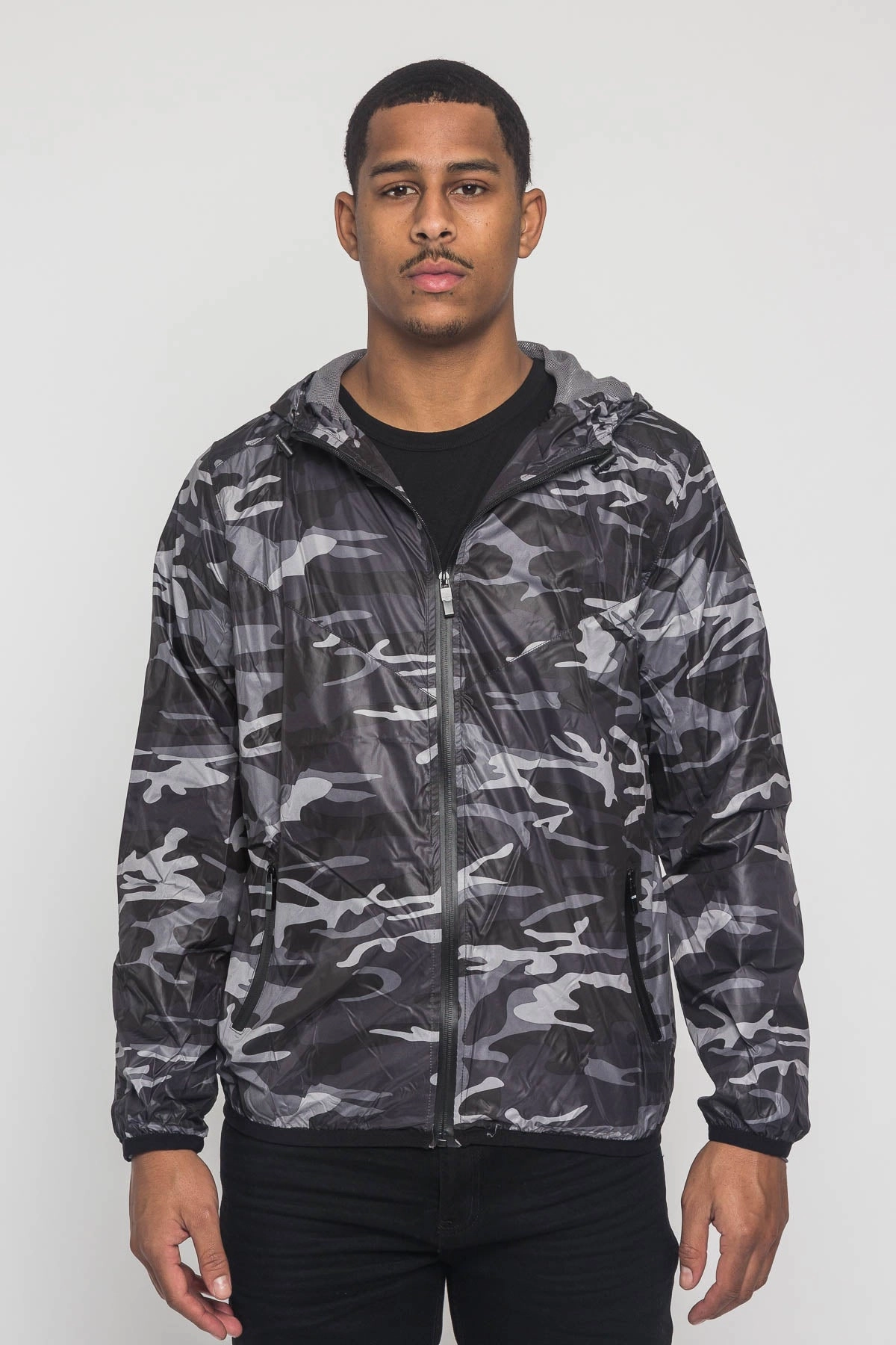 Camo Windbreaker Jacket Soft Fleece Lining Insulated Warmth