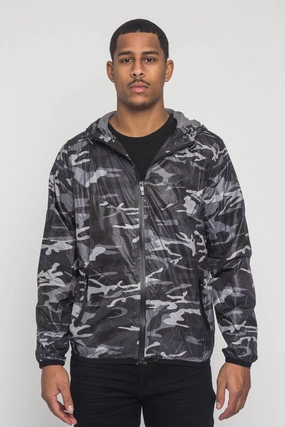 Warmth Retention Water Resistant Design Camo Windbreaker Jacket