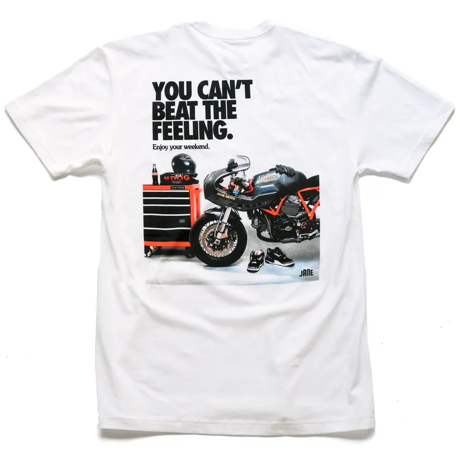 CAN'T BEAT THE FEELING SHORT SLEEVE - WHITE Casual Fashion Fit for Everyone