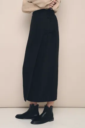 Velvet Finish On-The-Go Outfit Carter Wrap Tie Skirt Black