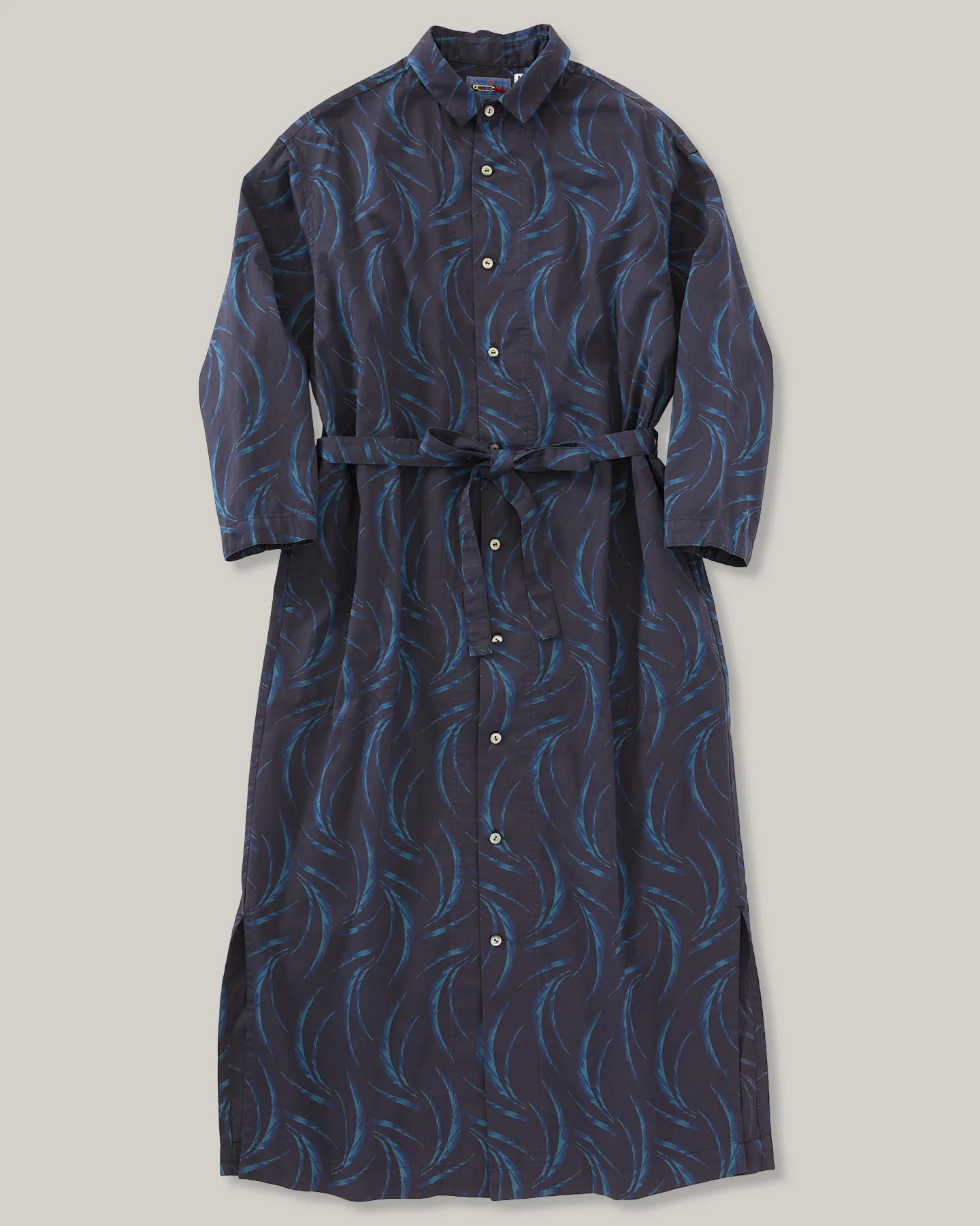 BLUE BLUE JAPAN WOMEN'S MEBUKI BASSEN SHIRT DRESS - DARK NAVY Multi Season Geometric-pattern